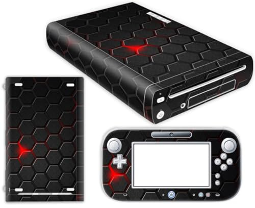 Wonhomke 1set Vinyl Skin für Nintendo Wii U Schutzhülle Decal Wrapping Cover Game Console Decor Aufkleber Full Set Anti-Scratch (PS4-012)