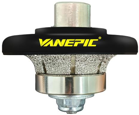 VANEPIC 3/8 inch B10 Diamond Demi bullnose Half Bullnose Profile Wheel Diamond Hand Profiler Router Bit with 5/8-11 Thread for Grinder Polisher Granite Marble Concrete and Countertop Edge Shaping