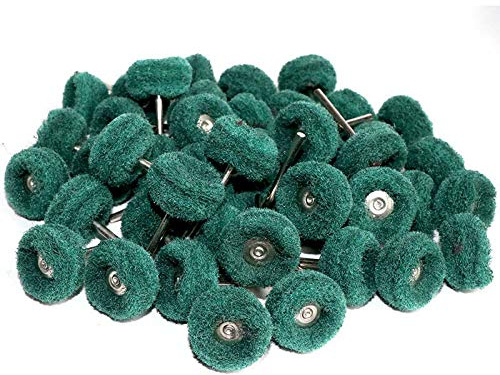 Lot de 50 mini brosses à récurer en fibre de nylon pour Dremel Vert 25 mm