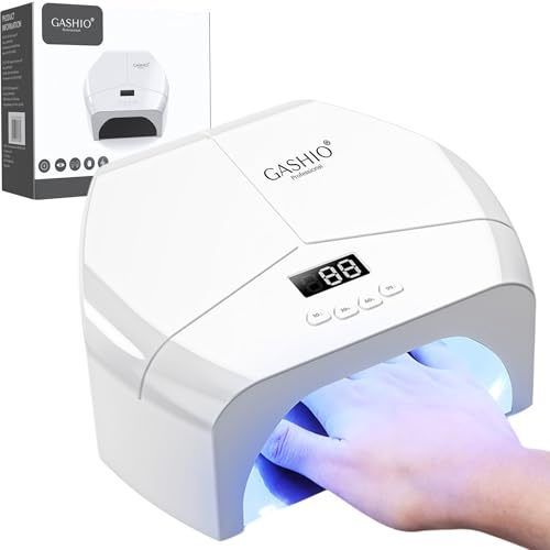 GASHIO® UV-lampa för gelnaglar - UV LED-lampa för gelnaglar - LED-nagellampa - Nageltork LED - Nagellampa med timer och sensor - Nageltork för alla nagellack 268W dubbel