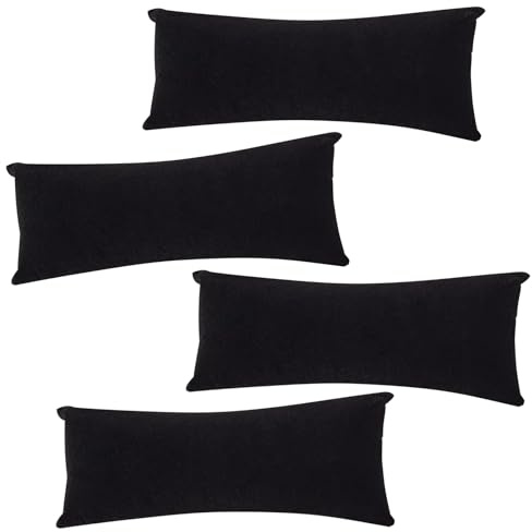 4 Stück Langes Uhrenkissen, Samt-Armbanduhr-Kissen, Schwarzes Armbandkissen, Armband Schmuck Kissen, Langes Uhren-Display-Kissen Aus Samt, Geeignet Für Uhren, Armbänder, Halsketten, Schmuckdisplays