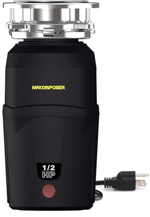 Dissipatore di rifiuti alimentari, 1/2 HP, facile da installare, silenzioso, con cavo, alimentazione continua, macinazione in acciaio inox, mezza potenza (A400)
