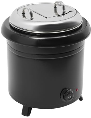 Xigner Elektrischer Suppenwärmer 13 L - Edelstahl Suppenkessel und Suppenkocher, 400 W, mit herausnehmbarem Innentopf und Deckel, Suppentopf, Warmhaltebehälter für Suppen