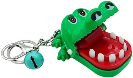 Super Große Krokodilzähne Spielzeug für Kinder, Krokodil-Zahnarzt-Spiele mit Schlüsselanhänger und Glöckchen für 1-4 Spieler, 3 Jahre