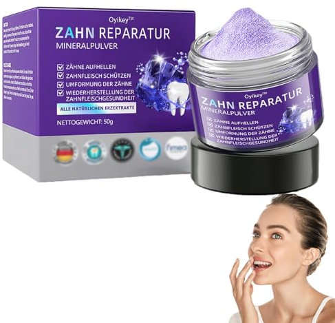 Oyikey Zahnreparatur Mineralpulver, Zahn Reparatur Pulver, Zahnrestauration Pulver, Oyikey Zahnpulver, Zahnaufhellungspuder, Effektiv bei der Stärkung von Zähnen und Zahnfleisch (1)