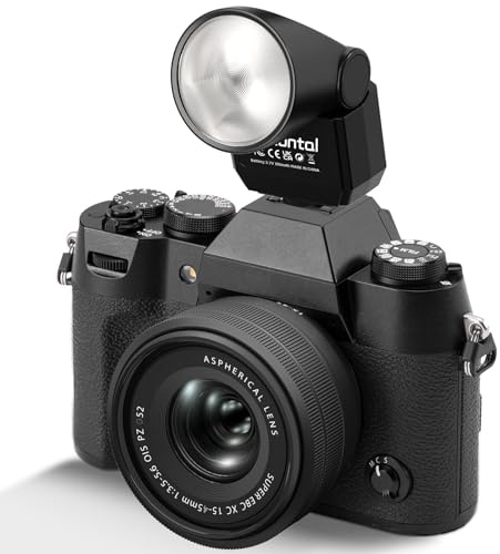 Mini Flash Speedlite, Desiontal GN8 6200K Camera Flash Light for Sony Nikon Olympus Canon Fuiifilm PentaX Hot Shoe Interface Camera, 4 Power Level 300mAh Battery 11/250S Flash Rate (Black)