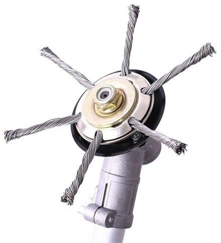 Profi Unkrautbürste Freischneider, kraftvoller Rotationsscheren Rasentrimmer mit langlebige Radbürste aus Stahldraht 25.4mm Bohrung Drahtbürste Freischneider (8inch)