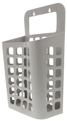 BUGUUYO Cesto Portabiancheria in Plastica Staccabile Da Parete Per Bagno Camera Da Letto E Soggiorno Grigio E Bianco