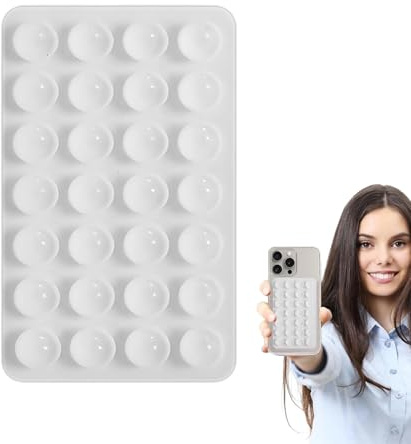 Silikonfodral med sugpropp och telefonfodral, ensidiga fyrkantiga silikonsugkoppar, dubbelsidiga starka kopphållare för mobiltelefonfodral, kompakt smartphone-fäste för selfies, videor och chatt
