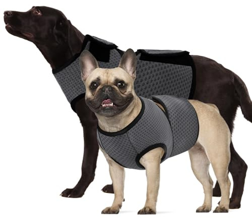 KOESON Dog Anxiety Calming Vest, Breathable Dog Thunder Jacket | Adjustable Pet Stress and Anxiety Relief Shirt for Thunderstorm, Fireworks, Grooming, Vet Visit, Travel, Separation, XS-3XL