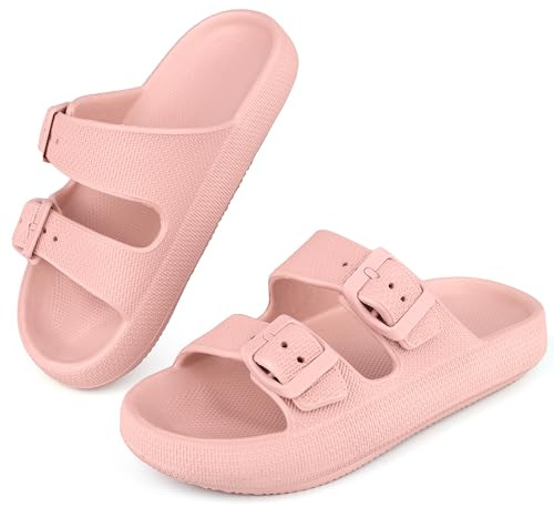 Ciabatte Da Doccia Bambino Bambin Scarpe Da Spiaggia e Piscinai Bagno Ragazzi e Ragazze Regolabile Antiscivolo Eva Pantofole Da Interno Da Esterno Sandali Rosa 35 EU