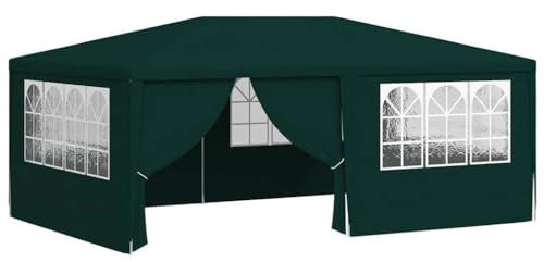 Tonnelle de Jardin, Tente de Réception Pavillon Barnum de Jardin avec parois latérales 4x6 m Vert 90 g/m²