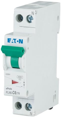 Eaton PLN6-C6/1N-DE Leitungsschutzschalter 6A 1P+N 1-polig+N C-Charakteristik LS-Schalter 1 TE eine Teilungseinheit breit (263279)