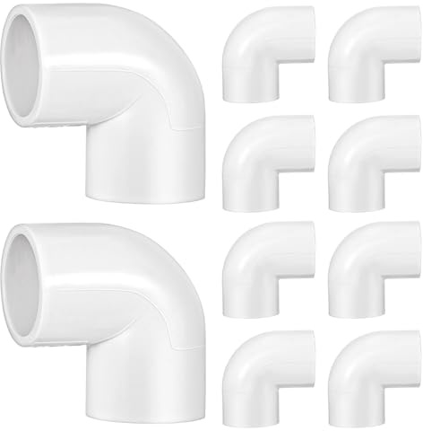 BAZEITFLOW 10 pezzi Raccordi Gomito PVC Gradi per Tubo Acqua Connettori Resistenti Alta Pressione per Impianti Idraulici e Scarichi Adattatori Plastica per Giunzione Tubazioni