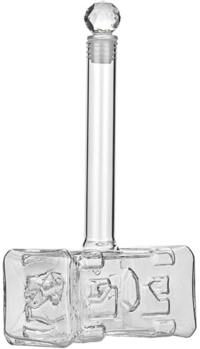 HIAKDOFT Carafe à Vin en Verre Forme Marteau 750 Ml, Distributeur de Vin Original pour Whisky et Eau, Carafe Créative pour Bar Maison, Accessoire de Dégustation Élégant et Pratique