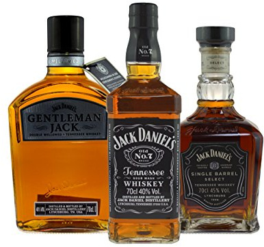 Jack Daniel's Paket (Jack Daniels 0,7l, Gentleman Jack 0,7l, Single Barrel 0,7l) 3x0,7l