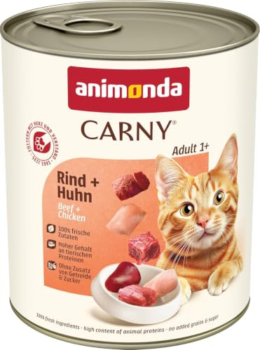 animonda Carny Adult, cibo umido per gatti, Manzo + Pollo 6 x 800 g