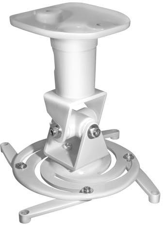 My Wall H16-1WL - Supporto da soffitto per proiettore, portata massima 15 kg, distanza dal soffitto 225 mm, colore: Bianco