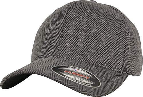 Flexfit Mütze Herringbone Melange Baseball Cap,Schwarz/grau,L/XL