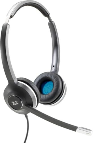 Cisco Headset 532, kabelgebundenes Dual-On-Ear-Schnellverschluss-Headset mit RJ-9-Kabel, dunkelgrau, 2 Jahre Garantie mit beschränkter Haftung (CP-HS-W-532-RJ=)