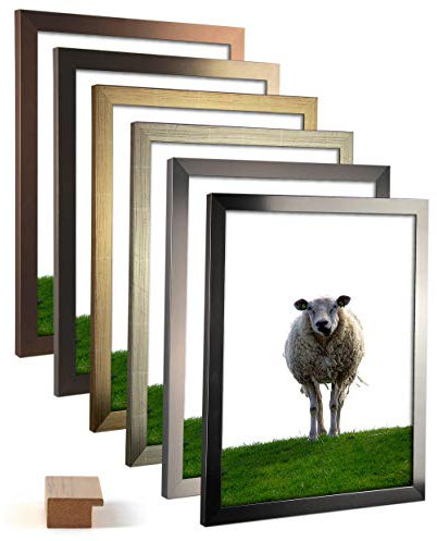 myposterframe 60 x 85 cm Juno Metallfarbig Bilderrahmen 85 x 60 cm Farbwahl Bronze Dekor mit Kunstglas antireflex 1 mm