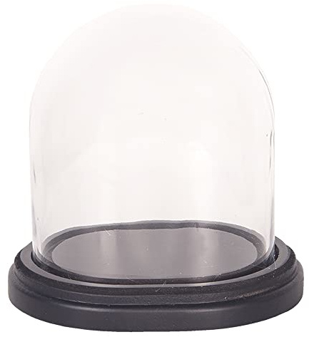 Clayre & Eef Glasglocke 17 * 14 * 18 cm Transparent Holz/Glas 6GL2488