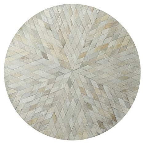 LHNLY-Teppiche Teppich Kuhfell Patchwork, Europäischen Stil handgefertigten Kunstleder nähteppich Matte runde haarige verschleißfeste rutschfeste high-end-qualität Schlafzimmer Sitz Sofa couchtisch