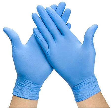 Ruiyang 100 x Blue Disposable Nitrile Examination Gloves Multipurpose,Mechanical, Industrial, Hair & Beauty, Janitorial, Multipurpose-Powder Free (Blue, L)