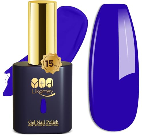 YTD Likomey UV Gellack Nagellack Gel,15ml Klein Blau Soak Off UV/LED Farbgel Nagelgel Maniküre Blautöne Farbe Gel Nail Polish,CS004