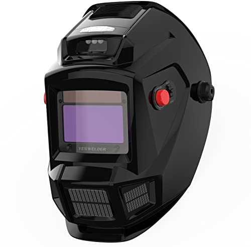 YESWELDER Auto Darkening Welding Helmet with Fan and Light, True Color 4 Arc Sensor for TIG MIG ARC Weld Hood Helmet