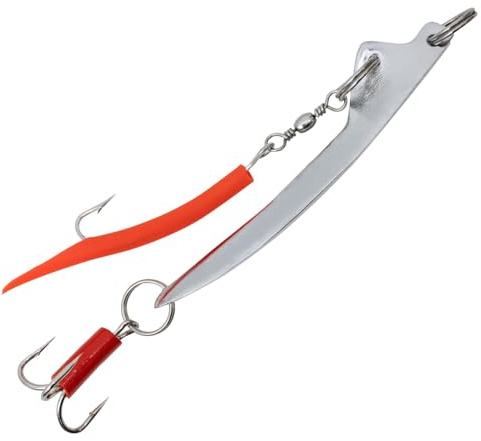 Team Deep Sea Norway Bomb Special Pilker, 60g-600g | Bleifrei, Bergmann-Form, Verchromt, Mit Beifänger-Einzelhaken & Drilling, Für Norwegen & Island