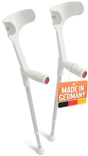 Dr. Paul Koch Krücken Paar Silber | Gehhilfe Aus Aluminium Mit Kunststoffgriffen - Belastung Bis zu 120kg