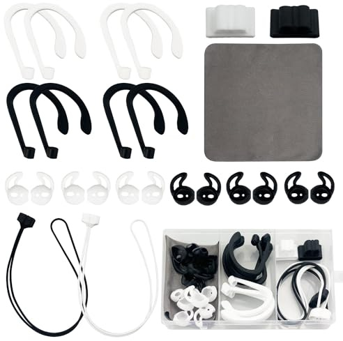 2 Paires CâBles D'éCouteurs, 4 Paires Boucles d'oreilles Anti - Perte, 6 Paires D'éCouteurs en Silicone Compatibles pour Le Sport Et La Course, AdaptéS à La Plupart des Casques Bluetooth