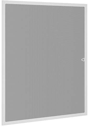 vidaXL Screen for Windows - Aluminium Frame with UV- Fibreglass Mesh - Adjustable and Easy to Install - White Frame with Black Mesh - 80x100 cm