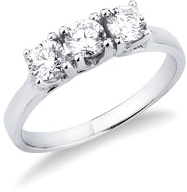 GV GIOIELLI DI VALENZA Anello Trilogy in Oro bianco 18k con Diamanti ct. 0,75.