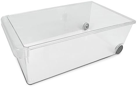 TIENDA EURASIA - Cajon para Frigorifico Transparente, con Tirador y Ruedas, Almacenamiento para Nevera, Frutas, Verduras, Alimentos, para Congelador (20x29x10 cm)