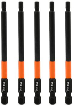 5 Pcs 4mm x 100mm Screwdriver Bit Set, Hex Impact Screwdriver Driver Bits, 1/4 Hex Shank, Anti Slip Drill Bits for Electric Hand Screwdrivers