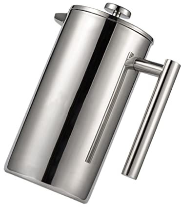 LeGDOr Metal Teapot Metal Teapot Coffee Press Coffee Maker Coffee Urn Metal Tea Plunger Steel Coffee Tea Maker Coffee Plunger Press Pot Coffee Pot Fashion Coffee Pot Filter Teapot Silver