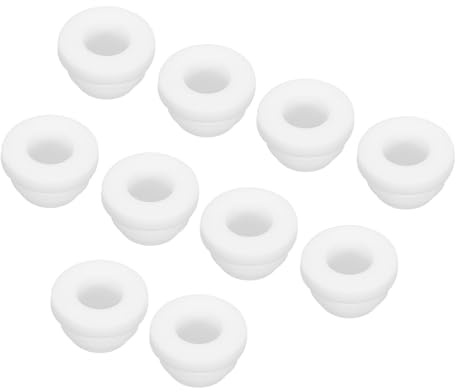 QUARKZMAN 10 Piezas Tapón de Goma con Cierre a Presión para Montaje Diámetro 8.5mm ID 6mm Ancho de Ranura Estrecha 2mm Sello Antiarañazos para Cajas Eléctricas Tubos de Cable Blanco