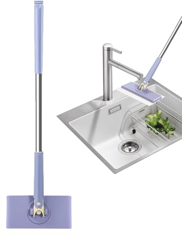 Vuggdt Badezimmer Mop - 360 Grad drehbarer Kopf Staubwischer | Trockener und Nassmopp | Leichtes Reinigungsmopp Set für Hauswand Badezimmer WC Ecken Tür Fenster