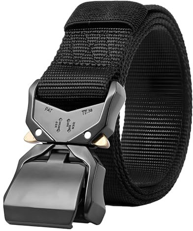 SYHSYC Gewichthebergürtel Werkzeuggürte 125cm Gürtel Herren Schnellverschluss Wandern Arbeitsgürtel für Outdoor Arbeit Sport Anpassbarer Werkzeuggürtel in Schwarz