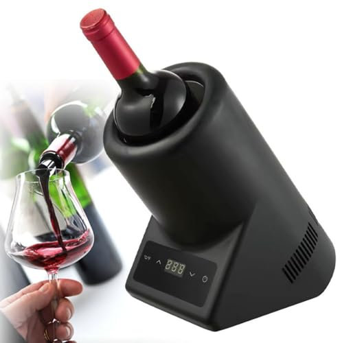 ZXSYYDS Enfriador De Vino Eléctrico, Enfriador De Botellas De Vino De 750ml, Bebidas Rápidas, Champán, Enfriador De Bebidas, para Los Amantes del Vino, Enfriadores De Vino,Black
