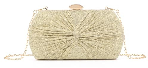 EVEOUT Clutch für Damen Glitzer Abendhandtasche mit Abnehmbare Kette Elegant Umhängetasche Handtasche für Party Hochzeit Abendessen