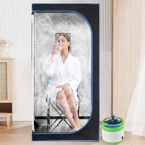 Tienda Campaña para Sauna Tienda De Campaña De Vapor For Sauna Portátil, Kit De Tienda De Sauna Personal For SPA, Relajación De Sauna Interior con Generador De Vapor, Control Remoto Y Silla Plegable