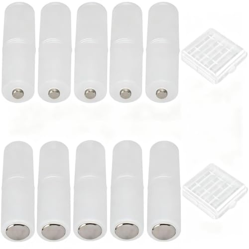 VISSQH AAA zu AA Konverter AAA zu AA Batterieadapter,zylindrische AAA zu AA Adapter,AAA zu AA Batteriewandleradapter AAA zu AA Batterie Adapter Halter für AAA zu AA Batterie Konverter(10 Stück)