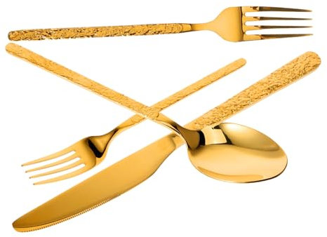 Alipis 1set Posate Inossidabile Con Design Motivo Rilievo Kit Completo Da Tavola Per Cene Eleganti e Occasioni Speciali Pratico e Ergonomico Per Casa e Ristoranti