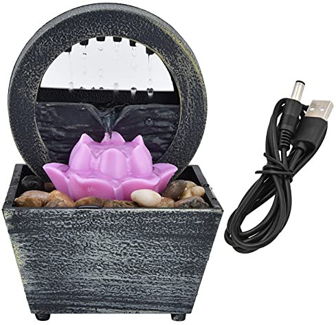 Glomora Mini Fuente de plástico con Luces LED - Jardín y decoración Interior