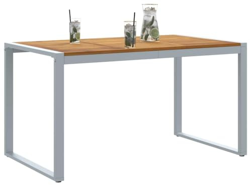 vidaXL Tuinstafel Grijs 140 x 80 x 75 cm Massief Acaciahout