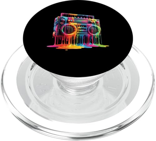 Boombox Old School 80S Peinture goutte à goutte Hip Hop Street Style PopSockets PopGrip pour MagSafe