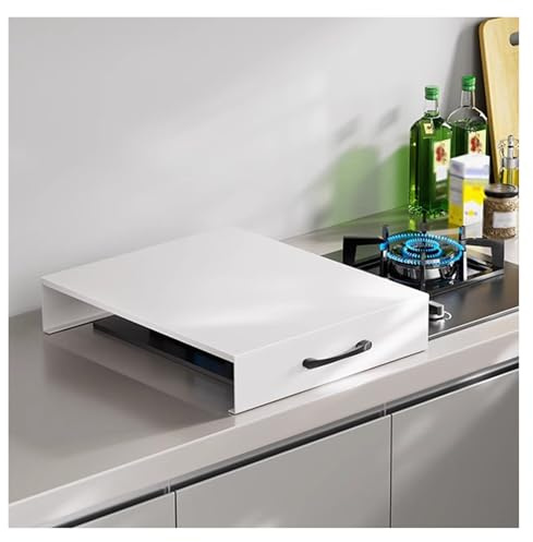 JYHHCYS Copri Piano Cottura Coprifornello A Gas Personalizzabile, Bianco Resistente al Calore Coprifornelli per Fornelli A Gas, Copripiano Cottura con Piedini Antiscivolo(40x50x7cm/16x20x2.7in)